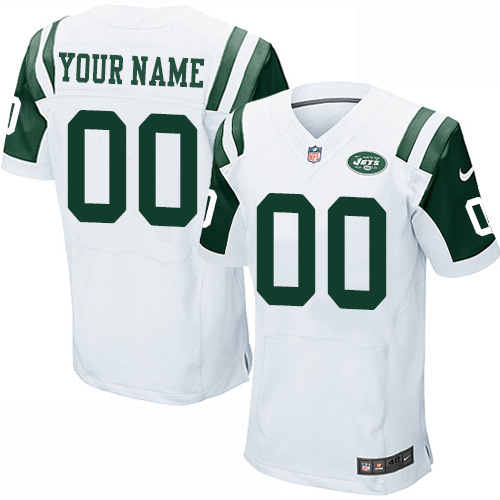 Men's Elite Nike Jersey White Road - Customized NFL New York Jets